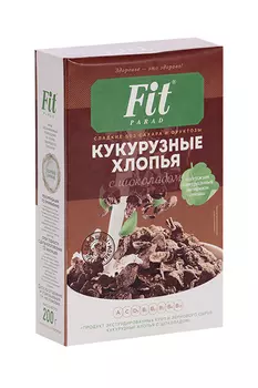 Хлопья FitParad кукурузные шоколадные, 200 г