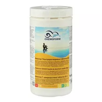 Хлорные таблетки для длительной дезинфекции воды в бассейне Кемохлор Т-таблетки (200 г) 1 кг