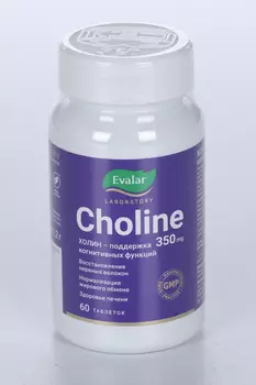 Холин 350 мг, 1,2 г, 60 шт, таблетки
