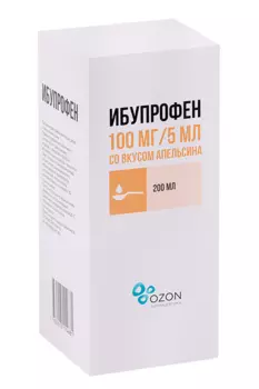 Ибупрофен 100 мг/5 мл, 200 мл, суспензия для приема внутрь для детей [с ароматом апельсина]
