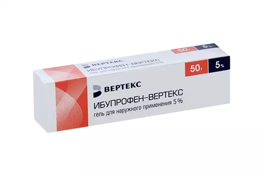 Ибупрофен-Вертекс 5%, 50 г, гель для наружного применения