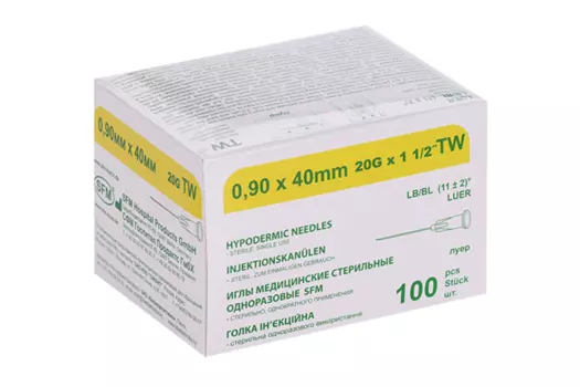 Игла инъекц СФМ 20G (0,90х40 мм), 100 шт