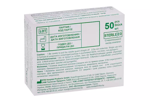 Игла SFM ETW медицинская о/р стерильная 27G (0,40х6 мм), 50 шт