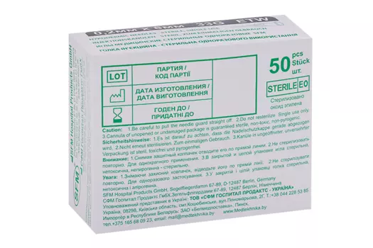 Игла SFM ETW медицинская о/р стерильная 33G (0,2х8 мм), 50 шт