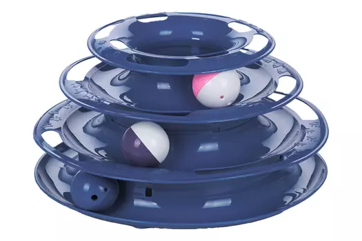 Игрушка Антицарапки д/кошек башня интерактивная синий