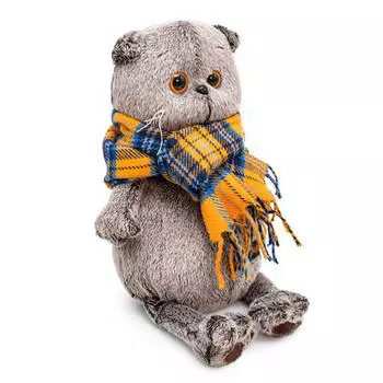Игрушка Budi Basa Кот Басик и шарф в клеточку мягкая 30 см