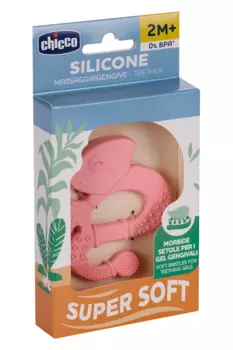 Игрушка Chicco Хамелеон с зубным кольцом розовая (с 2 мес)