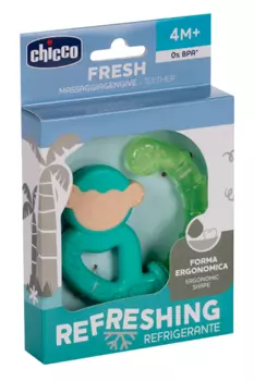 Игрушка Chicco Обезьяна и Ленивец с зубным кольцом (с 4 мес)