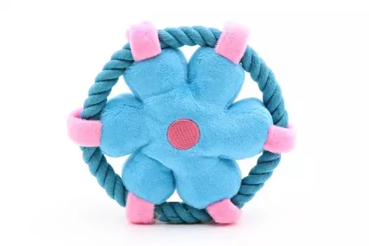 Игрушка Чистый котик д/домашних животных цветок 14 см синий