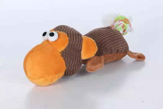 Игрушка Чистый котик д/домашних животных обезьянка 18 см коричневый