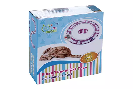 Игрушка Чистый котик д/кошек тоннель-трансформер с мячиком 58.5х6 см розовый