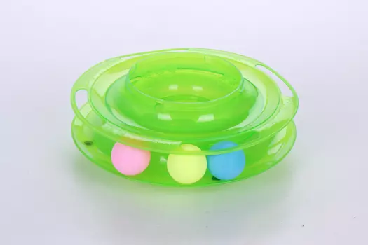 Игрушка Чистый котик д/кошек трек-башня с мячиком 25х7.5 см зеленый