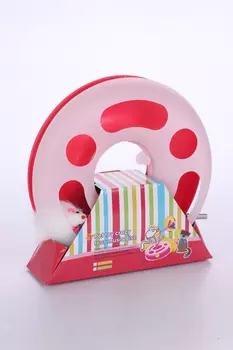 Игрушка Чистый котик д/кошек трек-круг с мышью на пружине 25х7.5 см белый/розовый