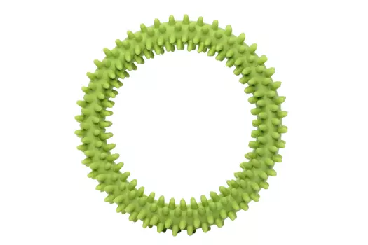 Игрушка Чистый котик д/собак кольцо с шипами 11.5 см зеленый