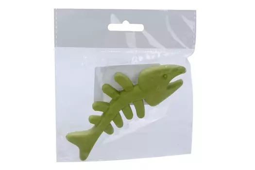 Игрушка Чистый котик д/собак скелет рыбы 12.5 см зеленый