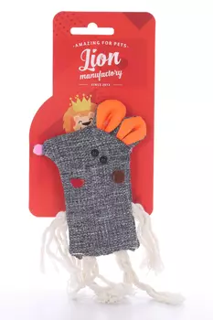 Игрушка д/кошек Lion Мышь LMG-K0011-B с гречихой 25x8 см