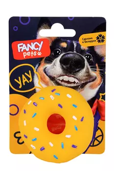 Игрушка д/щенков FANCY PETS пончик желтый/розовый
