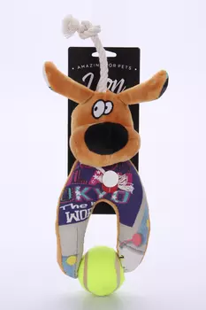 Игрушка д/собак Lion LMG-D0059-B собака с веревкой и мячиком 48см