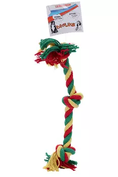 Игрушка Доглайк д/собак грейфер канатный 3 узла большой цветной длина 35 см толщина 1,4 см