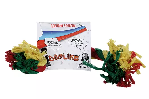 Игрушка Доглайк д/собак грейфер канатный 3 узла малый цветной длина 31 см толщина 1,2 см