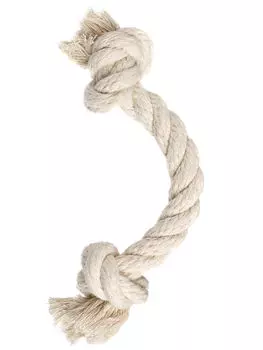 Игрушка Доглайк д/собак канатный грейфер 2 узла средний белый длина 22 см толщина 1,6 см