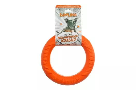 Игрушка Доглайк д/собак кольцо восьмигранное малое оранжевое диаметр 20 см толщина 3,5 см