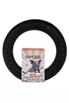 Игрушка Доглайк д/собак усиленное восьмигранное кольцо среднее черное диаметр 26,5 см