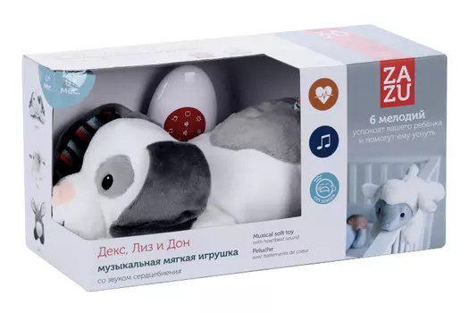 Игрушка-комфортер ZAZU музыкальная мягкая Декс