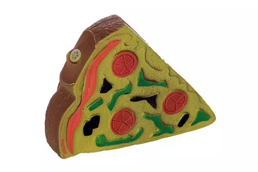 Игрушка плотная пищащая "Пицца" для собак, 12 см