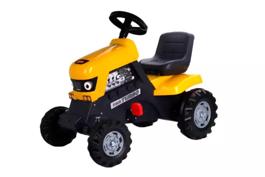 Игрушка Полесье Каталка-трактор Turbo с педалями/полуприцепом желтая