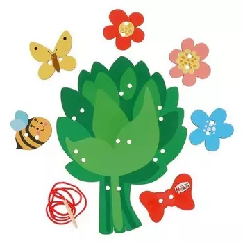 Игрушка развивающая Mapacha Шнуровка букет деревянная