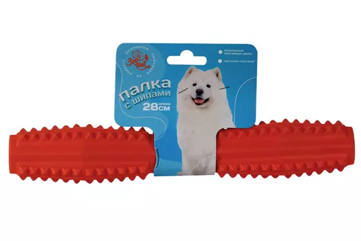 Игрушка ЗООНИК д/средних и крупных пород собак палка литая с шипами оранжевая