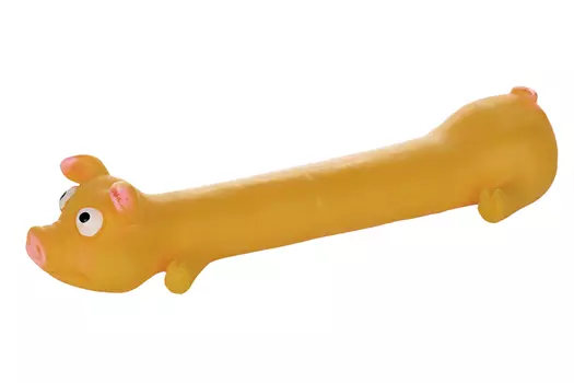Игрушка ЗООНИК Поросенок д/маленьких и средних пород собак пищалка желтая 23 см