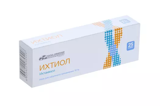 Ихтиол 10%, 25 г, мазь для наружного применения