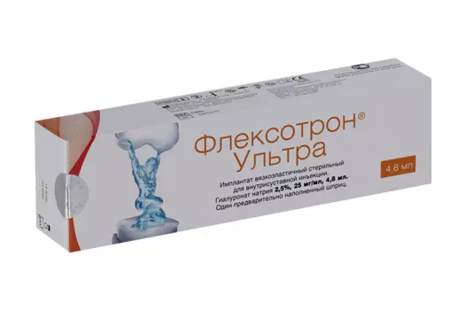 Имплантат ФЛЕКСОТРОН Ультра вязкоэласт/стерил д/внутрисуставной инъекции, 4,8 мл