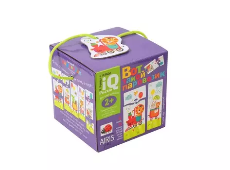 IQ-пазлы Айрис-Пресс д/самых маленьких вот такой паровозик 6 пазлов с животными 18 элементов