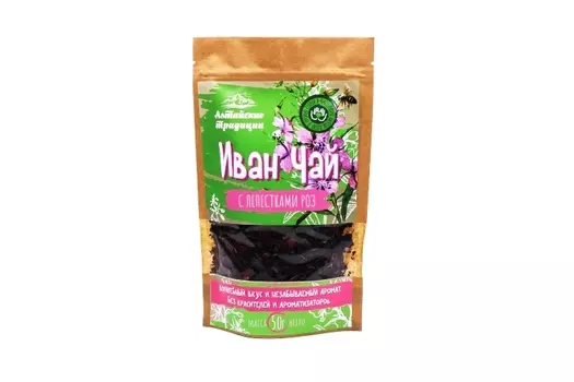 Иван-чай ферментированный с лепестками роз, 50 г, крафт-пакет
