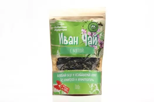 Иван-чай ферментированный с мятой, 100 г, крафт-пакет