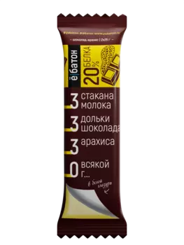 Изделие кондитерское батончик 50 г арахис-шоколад в белой глазури Ёбатон