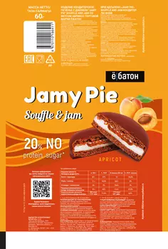 Изделие кондитерское Печенье Jamy Pie Souffle and Jam 60г вкус Абрикос Ёбатон