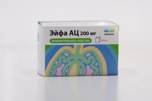 Эйфа АЦ 200 мг, 3 г, 20 шт, гранулы для приготовления раствора для приема внутрь