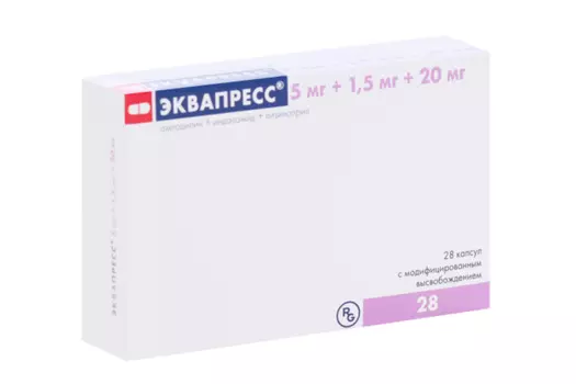 Эквапресс 5 мг+1.5 мг+20 мг, 28 шт, капсулы с модифицированным высвобождением
