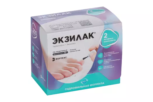 Экзилак 4%+3%, 10 г, 2 шт, лак для ногтей лекарственный