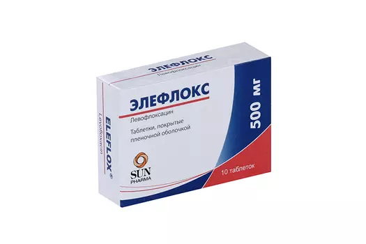 Элефлокс 500 мг, 10 шт, таблетки покрытые пленочной оболочкой