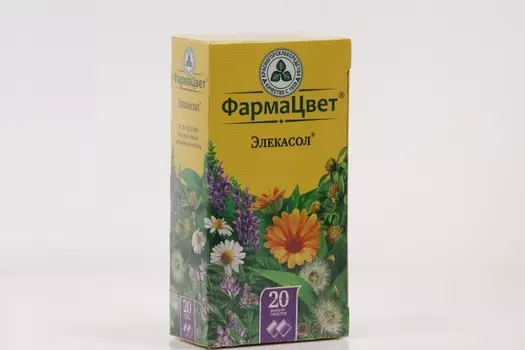 Элекасол ФармаЦвет, 2 г, 20 шт, сбор растительный-порошок