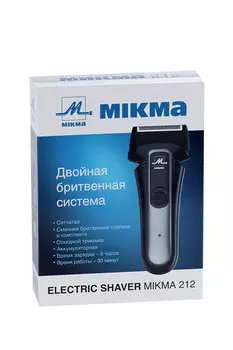 Электробритва "МИКМА" 212, 3 Вт, сетчатая, триммер, дополнительно ножи и головка