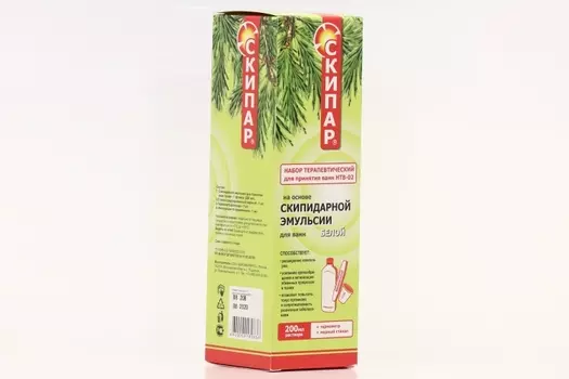 Эмульсия Скипар белая скипидарная, 200 мл, набор терапевтический для принятия ванн