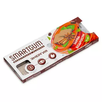 Энергия Смартгам Заряд бодрости кофе+корица, 10 шт, жевательная резинка (таблетка)