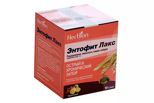 Энтофит Лакс, 5,3 г, 10 шт, порошок для приготовления суспензии для приема внутрь фруктовый