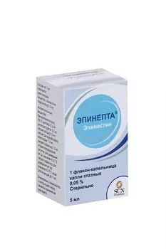 Эпинепта 0,05%, 5 мл, капли глазные